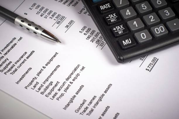 istock balance sheet, calculator and pen 1001465062