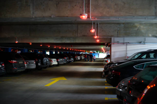 istock Underground parking with cars 1001469076