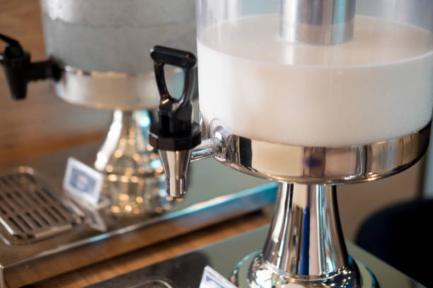 istock Milk in beverage dispenser for breakfast. Selective focus. 1001486668