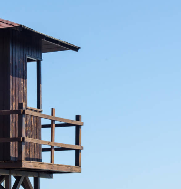 istock rescue hut on a sandy beach, safe relax by the ocean, a beautiful sunny day 1001487270