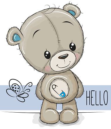 Cartoon Teddy Bear On A White Background Stock Illustration - Download  Image Now - Teddy Bear, Baby - Human Age, Cute - iStock