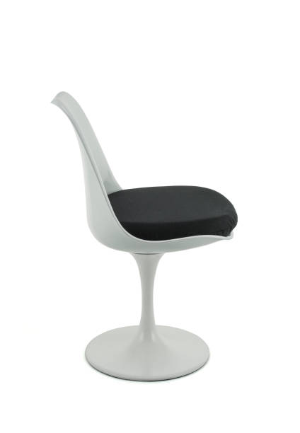 istock Modern White Plastic Chair with Black Cushion 1001503222
