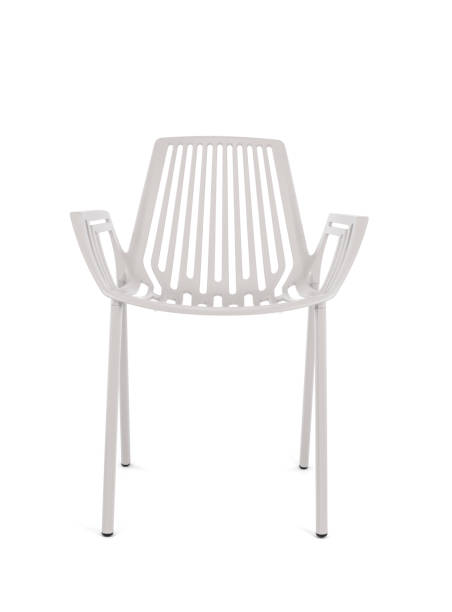 istock White Metal Outdoor Chair on White Background 1001505956