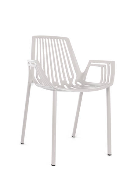 istock White Metal Outdoor Chair on White Background 1001505966