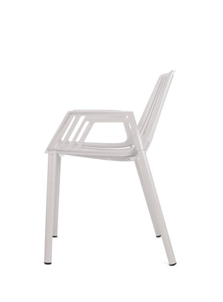 istock White Metal Outdoor Chair on White Background 1001505982