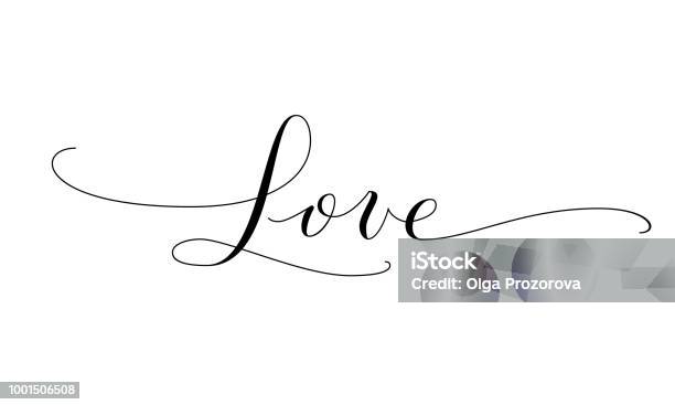 Love Word Hand Written Custom Calligraphy Great For Valentine Day Cards ...