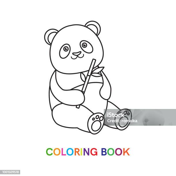 Panda For Coloring Book Stock Illustration - Download Image Now - Animal, Animal Wildlife, Asia