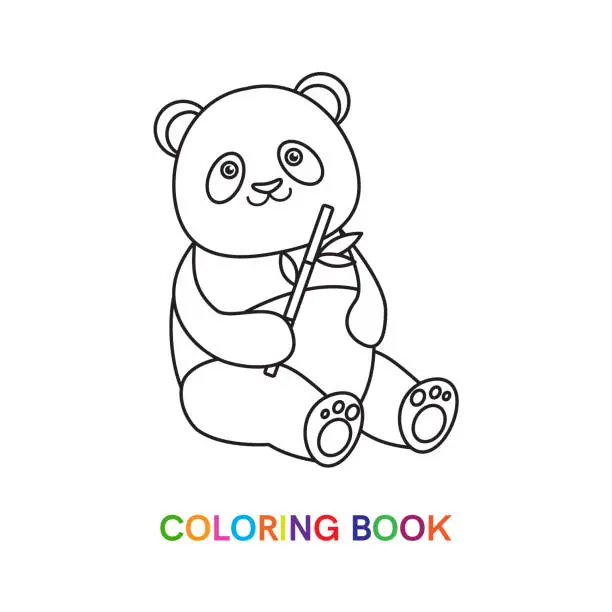 Vector illustration of Panda for coloring book