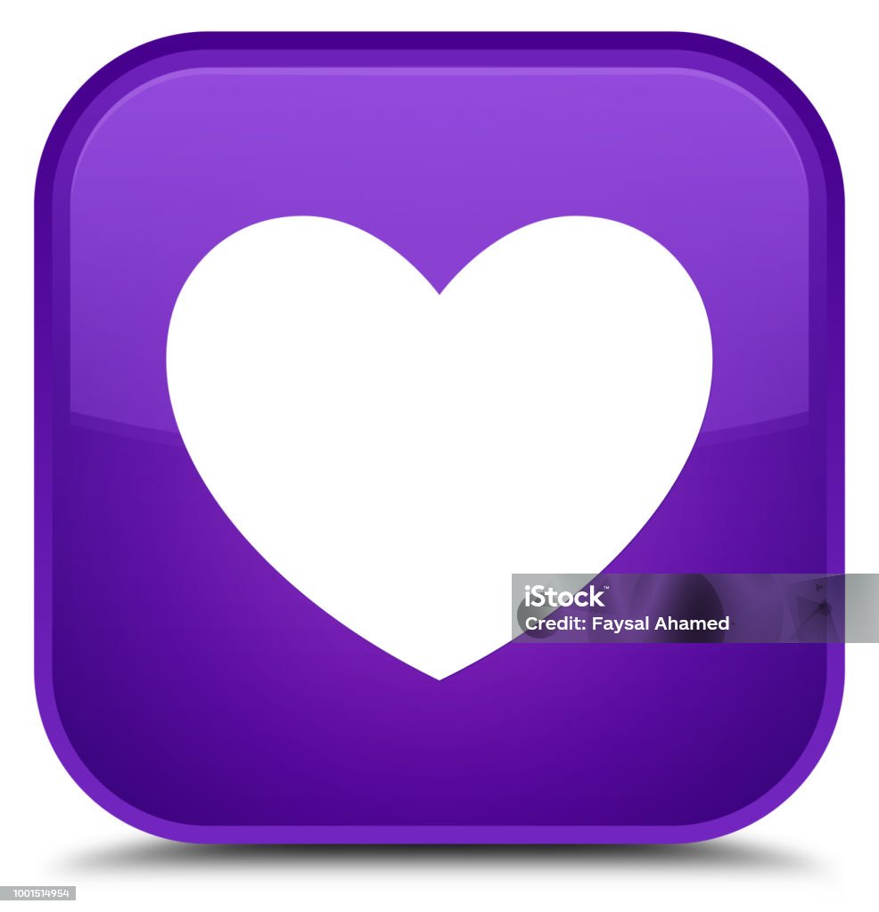 Biểu Tượng Trái Tim Đặc Biệt Nút Hình Vuông Màu Tím Hình minh họa ...