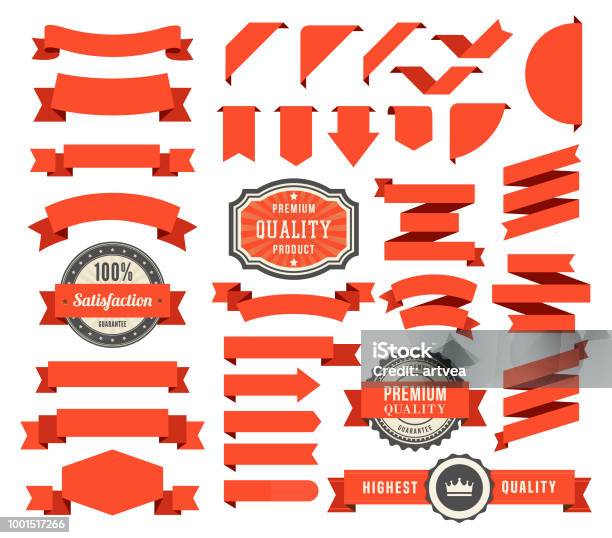 Set Of The Ribbons Stock Illustration - Download Image Now - Banner - Sign, Web Banner, Ribbon - Sewing Item