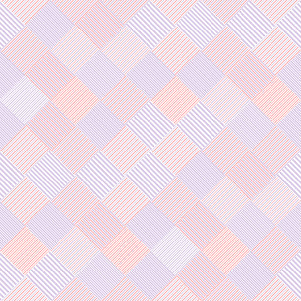 줄무늬 사각형 핑크와 회색 기하학적 추상 완벽 한 패턴, 벡터 - pastel colored backgrounds high contrast outline stock illustrations