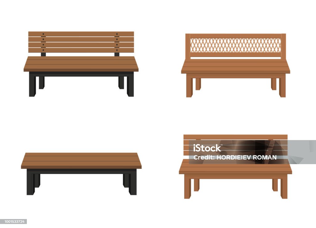 Bench Isolated Benches Isolated On White Backgroundvector Illustrationwooden ...