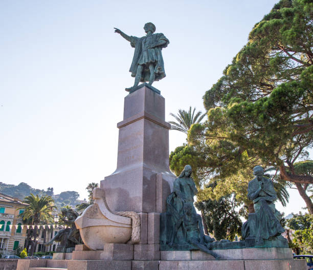 istock Christopher Columbus monument in Rapallo, Genoa province, Italy. 1001534710