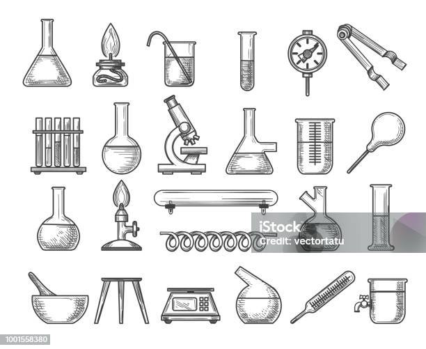 Laboratoire De Chimie Vintage Vecteurs libres de droits et plus d'images vectorielles de Science - Science, Dessiner, Laboratoire