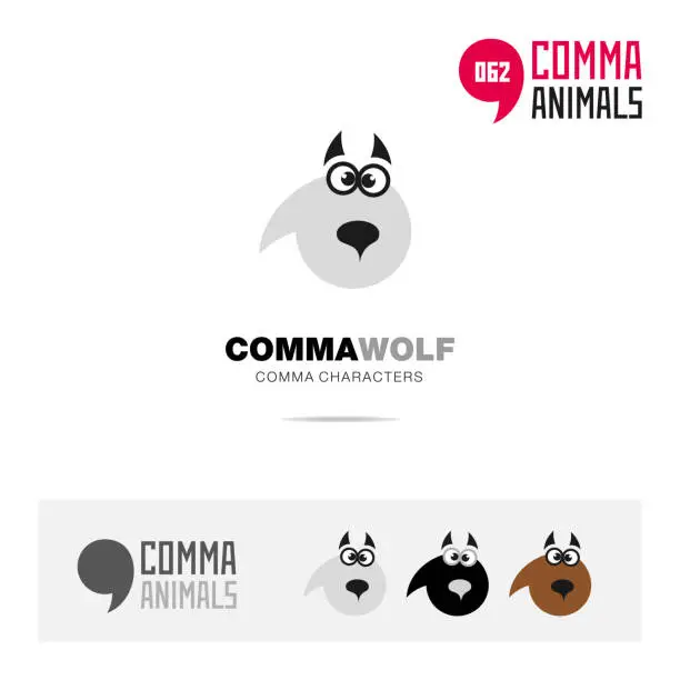 Vector illustration of Wolf animal concept icon template for modern brand identity and app symbol