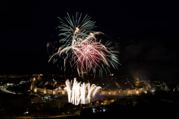 istock Avila, Spain, fireworks in the beautiful walled city 1001568014