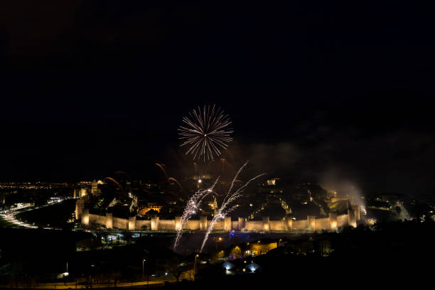 istock Avila, Spain, fireworks in the beautiful walled city 1001568036
