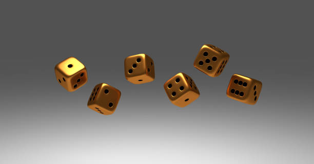 istock Set of six bronze dice 1001572230