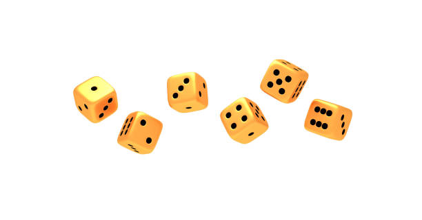 istock Set of six golden dice 1001572442
