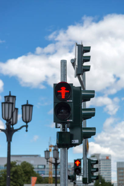 Ampelmann is the symbol shown on pedestrian signals in Germany Berlin, Germany - July 01, 2018: Ampelmann is the symbol shown on pedestrian signals in Germany ampelmännchen photos stock pictures, royalty-free photos & images