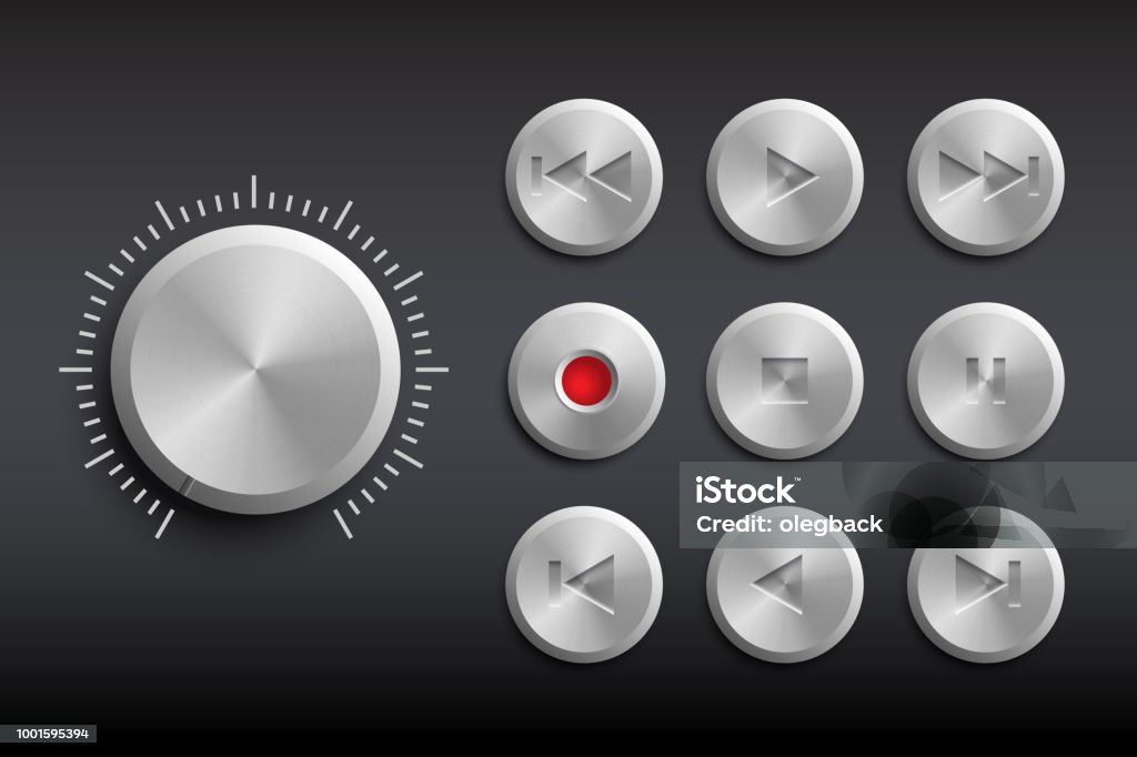 Retro Linkbutton Retro Technic Buttons Vector Set Of Metal Buttons Vintage Design ...