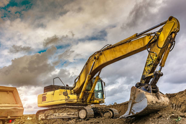 istock Excavator building a road in Spain 1001596514
