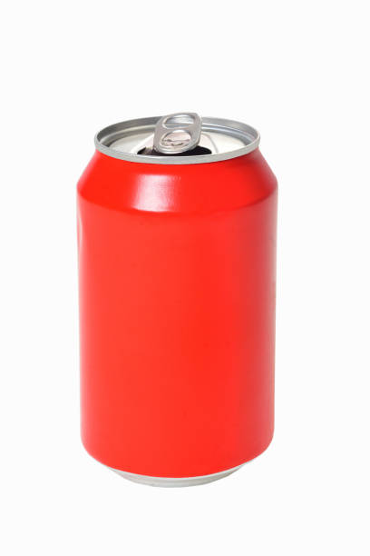 can of red drink on white background can of red drink on white background drink can photos stock pictures, royalty-free photos & images