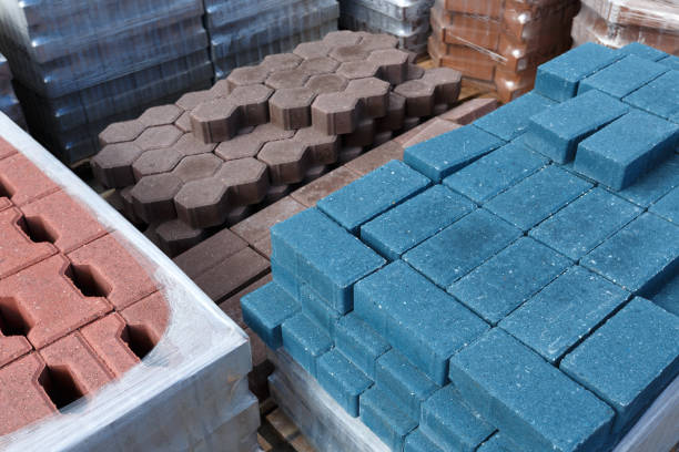 paving tiles warehouse stock photo