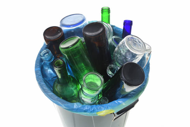 istock top view of recycling glass on white 1001608150