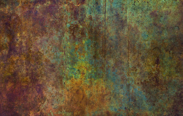 ラスティ背景 - metal rusty textured textured effect ストックフォトと画像