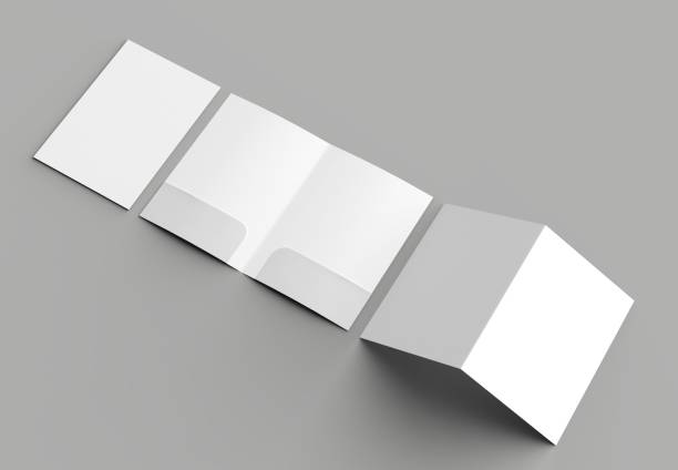 istock A4 size two pockets reinforced folder mock up isolated on gray background. 3D illustration. 1001625530