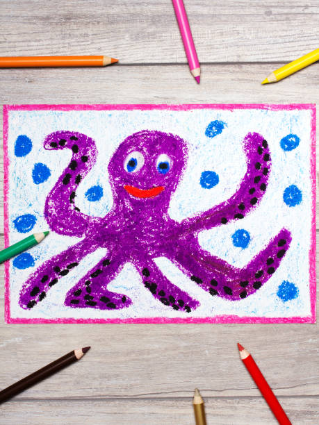 istock Colorful hand drawing and crayons: Smiling cute octopus 1001628244