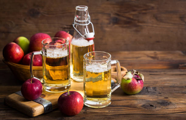 Hard apple cider stock photo