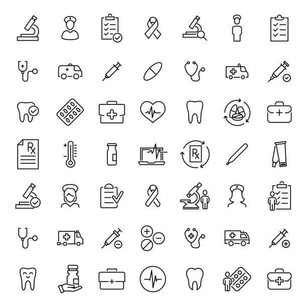Simple set of healthcare related outline icons. Simple set of healthcare related outline icons. Elements for mobile concept and web apps. Thin line vector icons for website design and development, app development. Premium pack. pulse orlando night club & ultra lounge stock illustrations