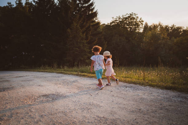 istock Cute little friends in a walk 1001636244