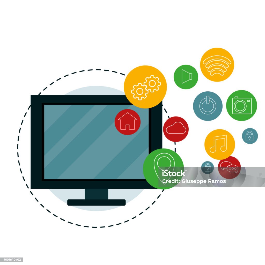 Mobile App Computer Computer Mobile App Stock Illustration - Download Image Now - Business ...