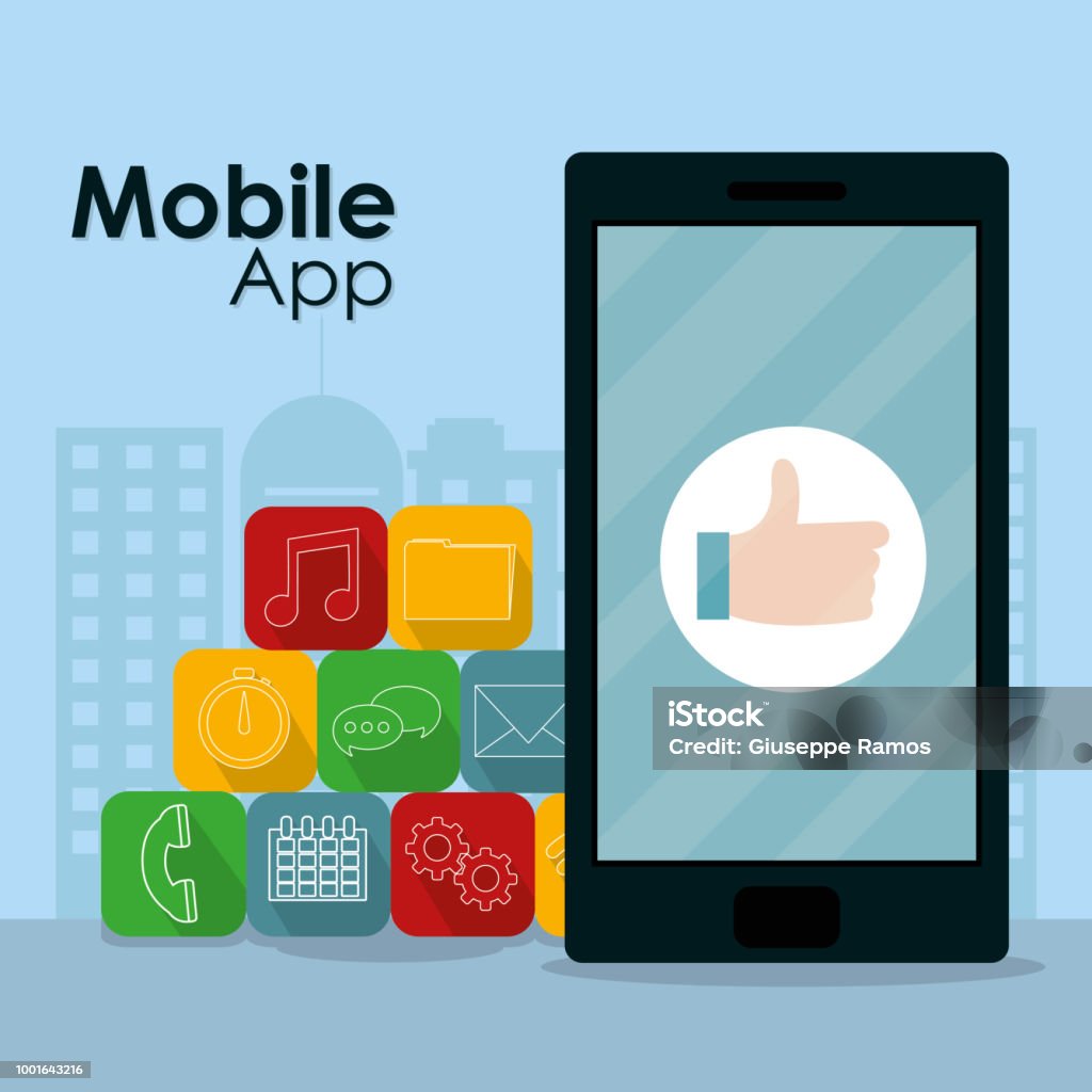 Technology App Drawing Mobile App Technology Stock Illustration - Download Image Now ...