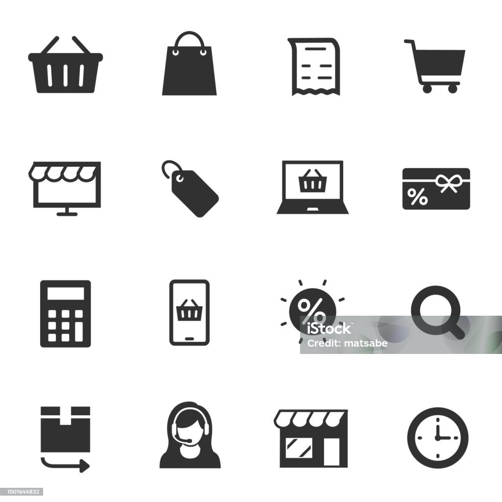 Shopping, monochrome icons set. Shopping, monochrome icons set. , simple symbols collection Cart stock vector