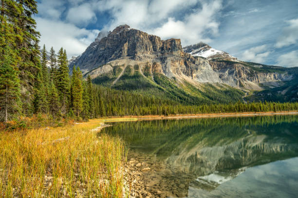 istock Trail around Emerald Lake in Yoho National Park in Autumn 1001656826