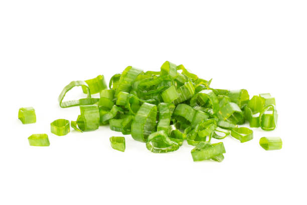 Photo of Fresh Raw green spring onion isolated on white