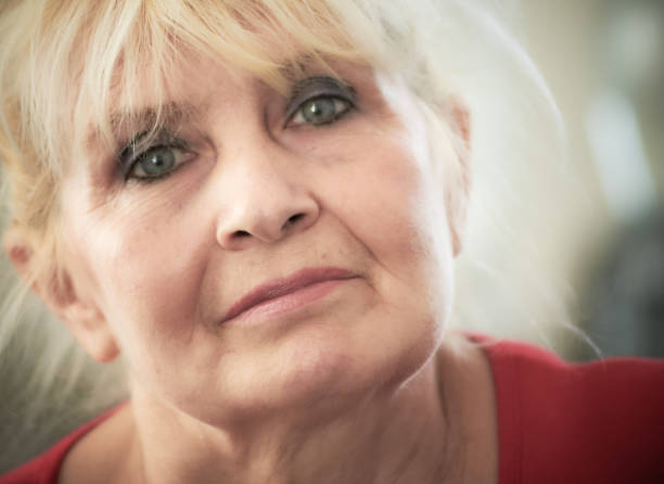 istock Senior Caucasian woman with a thoughtful face 1001680236
