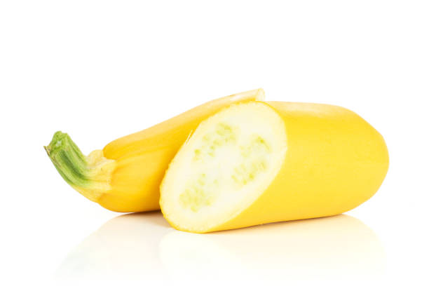 istock Fresh Raw yellow zucchini isolated on white 1001681502