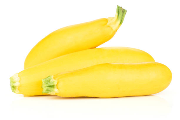 istock Fresh Raw yellow zucchini isolated on white 1001683608