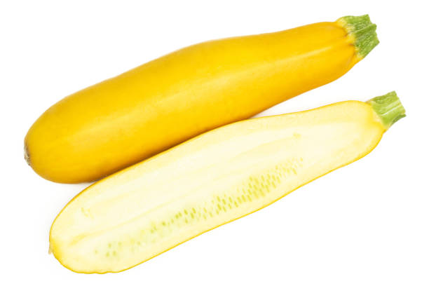 istock Fresh Raw yellow zucchini isolated on white 1001684352