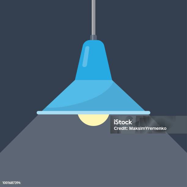 Ceiling Light In A Loft Style Stock Illustration - Download Image Now - Electric Lamp, Lighting Equipment, Ceiling