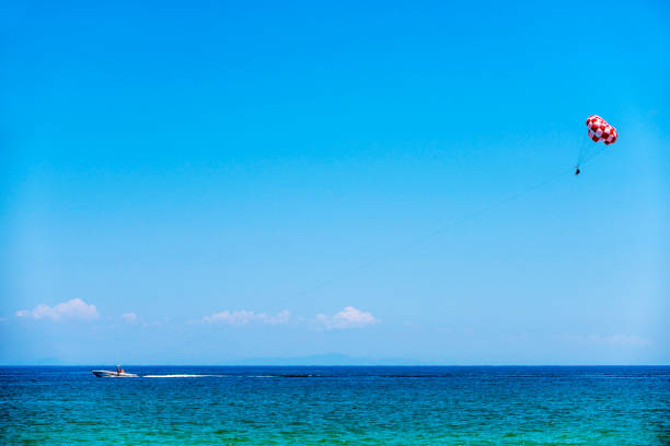 istock Couple are during parasailing in Thasos, Greece 1001687556