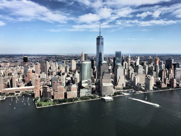 istock A panoramic View of New York taken from a Helicopter 1001703420