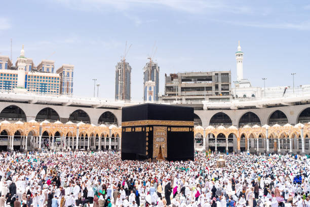 magnifique panorama large de la sainte kaaba - pèlerinage photos et images de collection