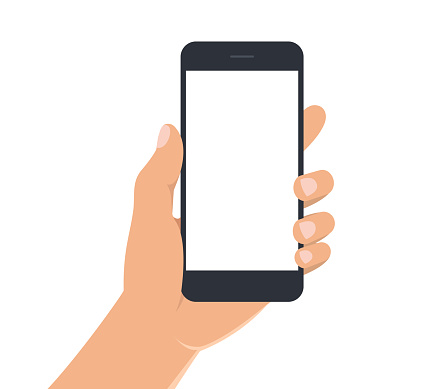 Phone display template. Flat style. Vector illustration