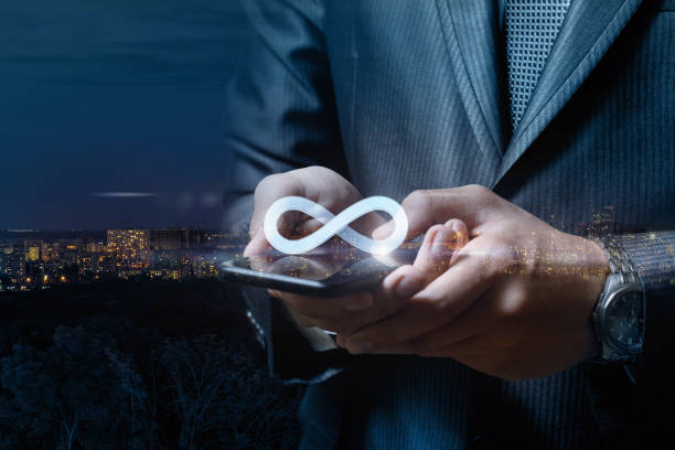 istock Unlimited Internet in tablet businessman . 1001721300